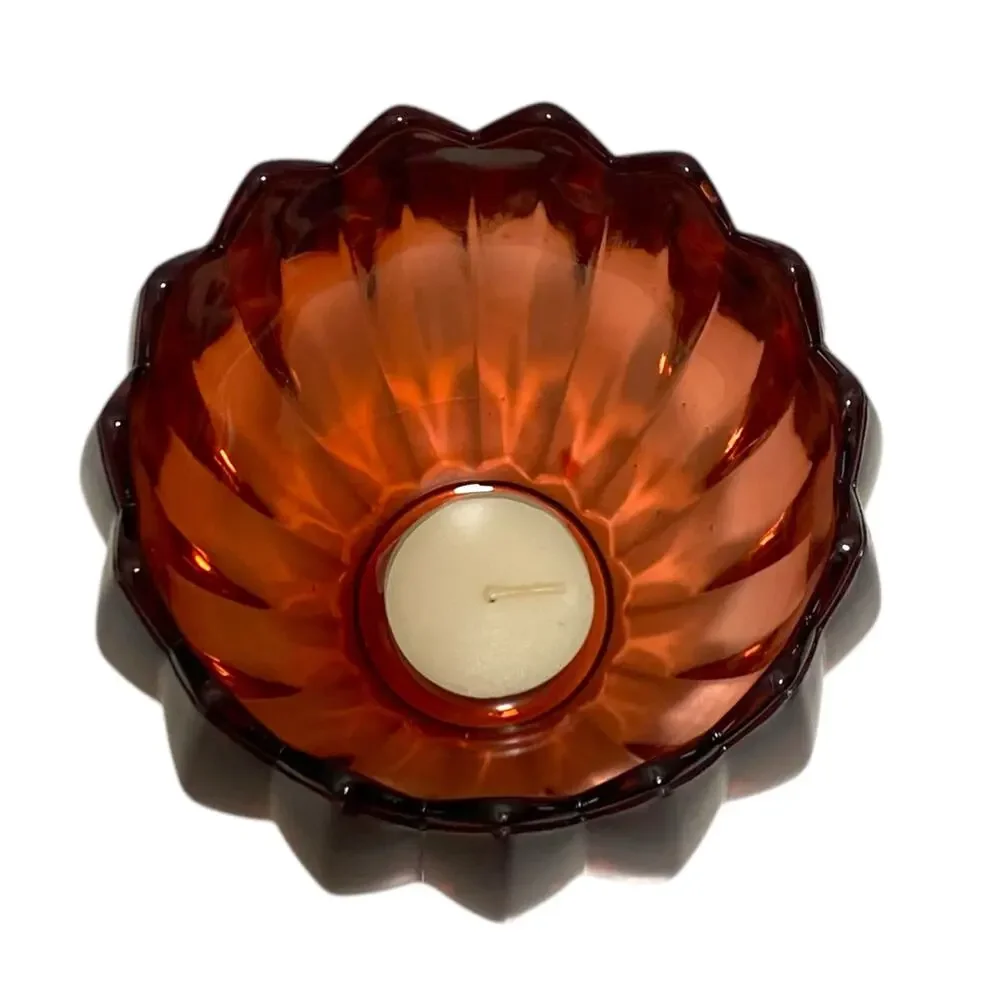 New in Box GODINGER Red Crystal Votive Holder with bonus tealight candle Vase